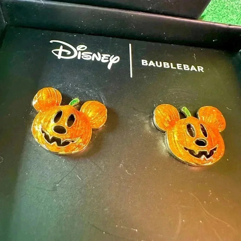 BaubleBar x Disney Mickey Jack o Lantern post earrings New In Box